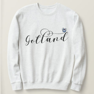 Sudadera Diseño de guiones cardíacos con bandera de Gotland
