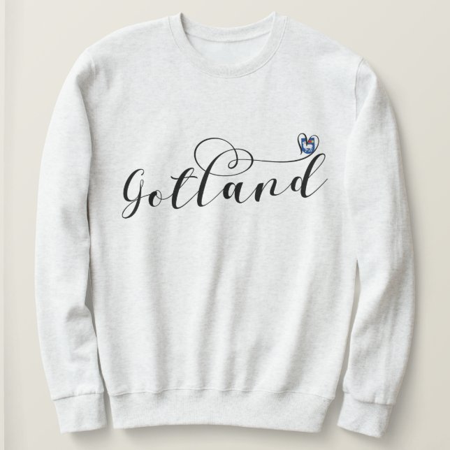 Sudadera Diseño de guiones cardíacos con bandera de Gotland (Anverso del diseño)