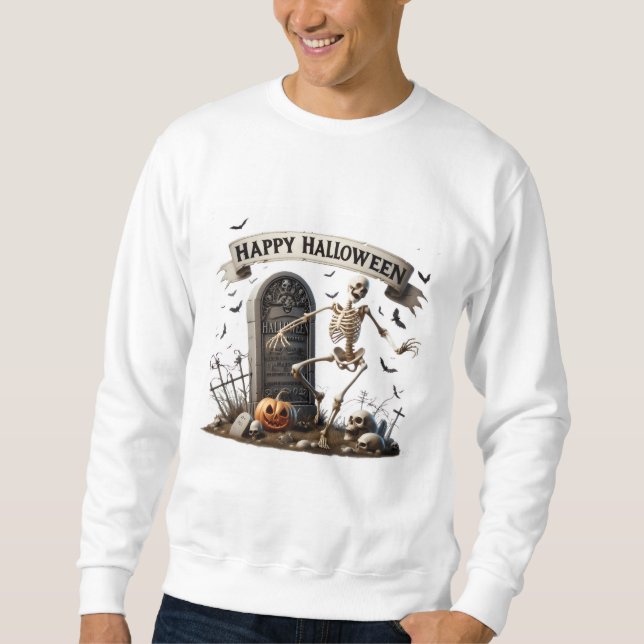 Sudadera Diseño de Halloween de esqueleto bailando (Anverso)