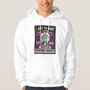 Sudadera Diseño de Halloween de Gatos y Películas de Terror