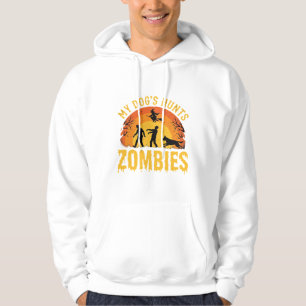Sudadera Diseño de Halloween de perro caza zombies