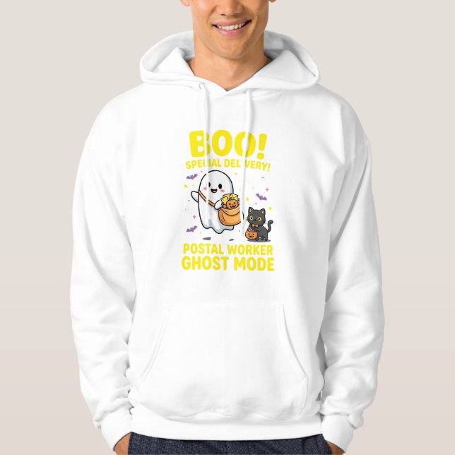 Sudadera Diseño de Halloween del modo fantasma del trabajad (Anverso)