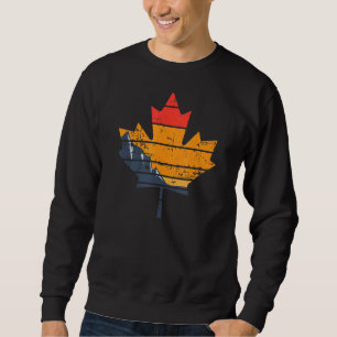 Sudadera Diseño de hoja de arce con problemas retro en Cana