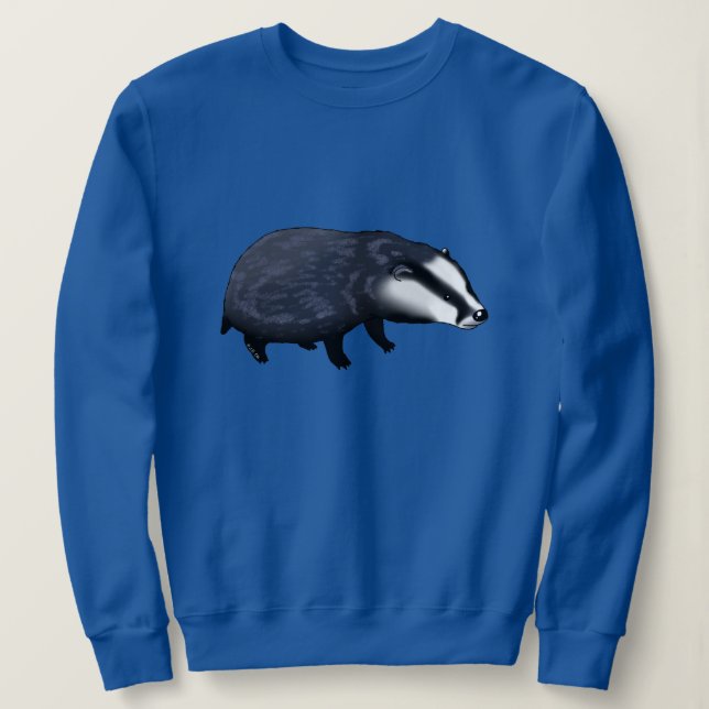 Sudadera Diseño de ilustración de tejón dibujado a mano (Anverso del diseño)