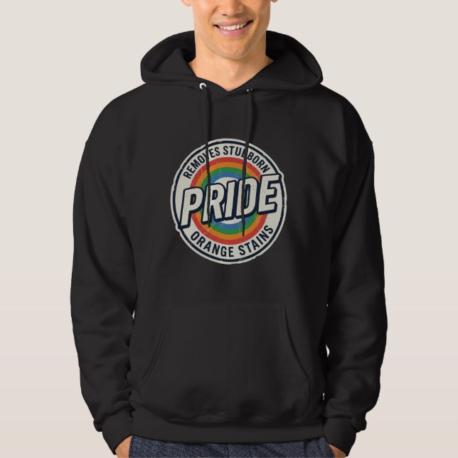 Sudadera Diseño de insignia de arcoíris de protesta de orgu (Anverso)