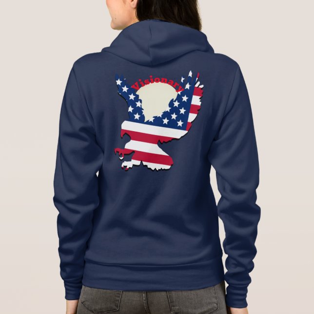 Sudadera Diseño de la bandera estadounidense (Reverso)