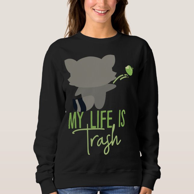 Sudadera Diseño de la basura de mapache (Anverso)