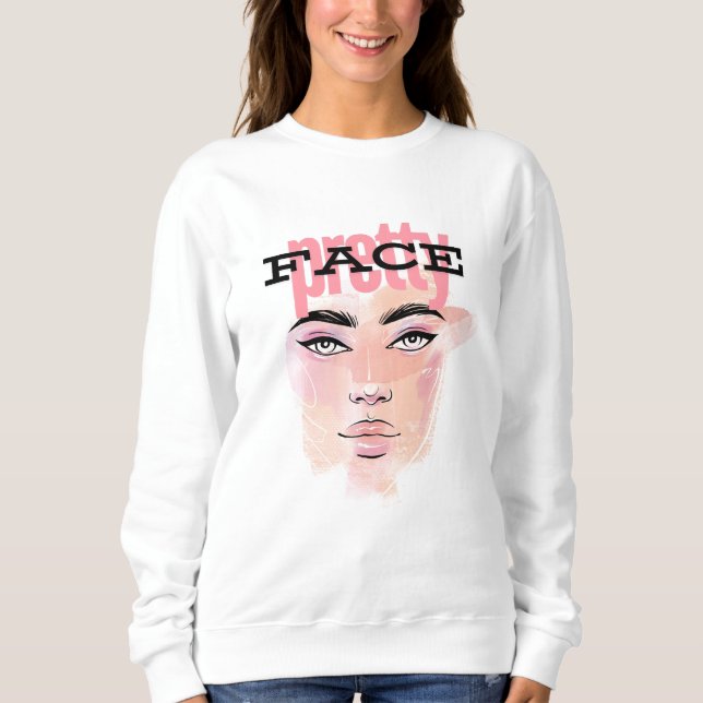 Sudadera Diseño de la cara de bonito abstracta (Anverso)