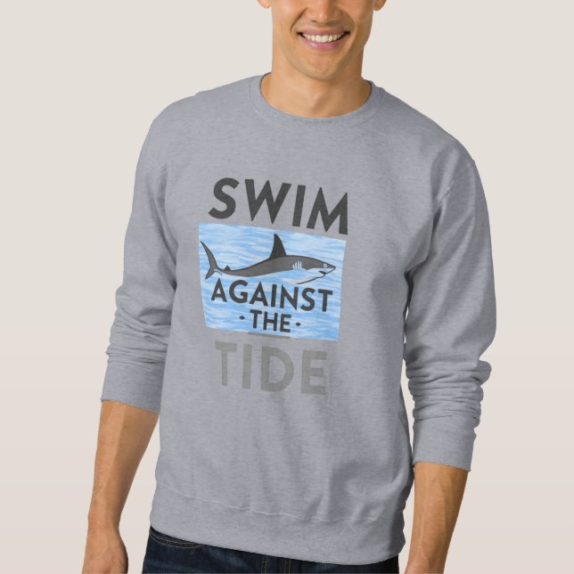Sudadera Diseño de la motivación del tiburón en negrita (Anverso)