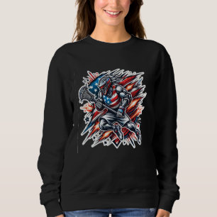 Sudadera Diseño de Lacrosse de la Bandera Americana para el