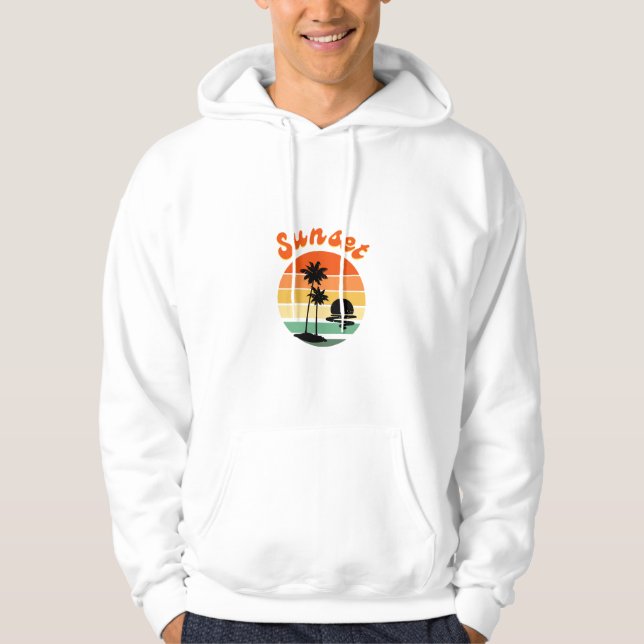 Sudadera Diseño de las capuchas masculinas del atardecer (Anverso)