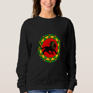 Sudadera Diseño de león de reggae Rasta Dreadlock negro