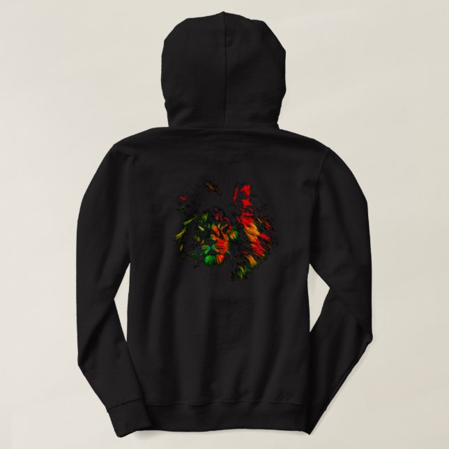 Sudadera Diseño de león Rasta en la parte trasera (Reverso del diseño)