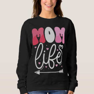 Sudadera Diseño de letra script de vida de mamá rosa pastel