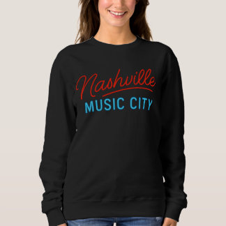 Sudadera Diseño de letrero de neón de Nashville Music City 