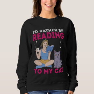 Sudadera Diseño de libros para gato, café y gato divertidos
