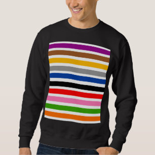 Sudadera Diseño de líneas de franjas multicolor blancas