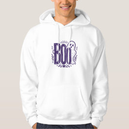 Sudadera Diseño de linóleo de fantasma BOO de Halloween