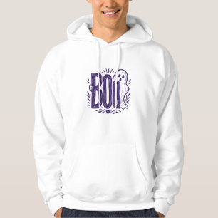 Sudadera Diseño de linóleo de fantasma BOO de Halloween