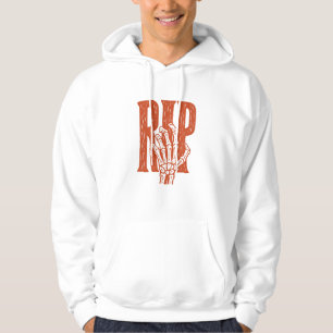 Sudadera Diseño de linóleo de mano de esqueleto de Hallowee