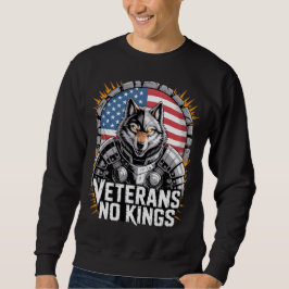 Sudadera Diseño de lobo Veteranos No Reyes para Militares O