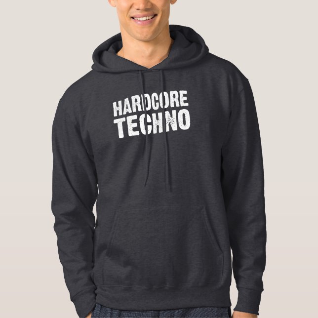 Sudadera diseño de logo angustiado de Techno Hardcore (Anverso)