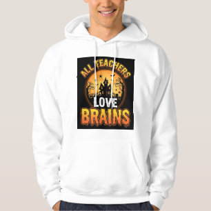 Sudadera Diseño de luna de terror cerebros de zombi de prof