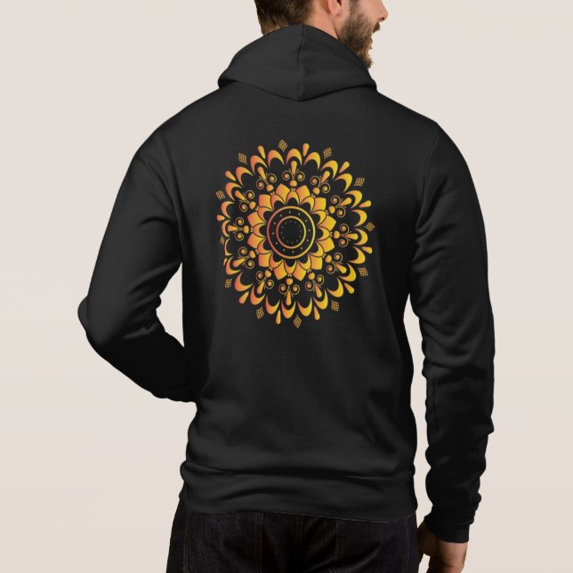 Sudadera Diseño de Mandala Único Dorado-95747 (Reverso)