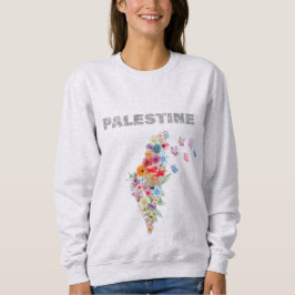 Sudadera Diseño de mapa floral de Palestina | Pro Palestina