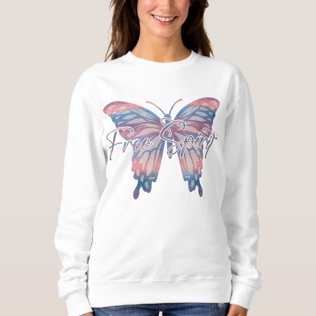 Sudadera Diseño de mariposa de espíritu libre Mandala Manda (Anverso)