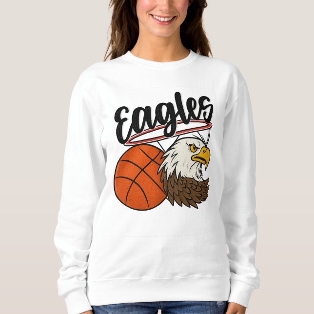 Sudadera Diseño de Mascota de Baloncesto Eagles - Atletismo (Anverso)