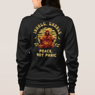 Sudadera Diseño de Meditación de Bigfoot Paz No Pánico