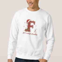 Sudadera Diseño de monograma de Navidad con la letra F