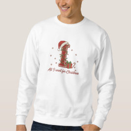 Sudadera Diseño de monograma de Navidad con la letra I