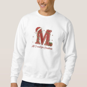 Sudadera Diseño de monograma de Navidad con la letra M