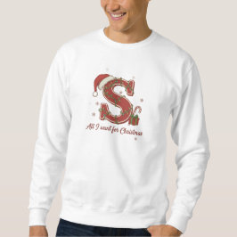 Sudadera Diseño de monograma de Navidad con la letra S