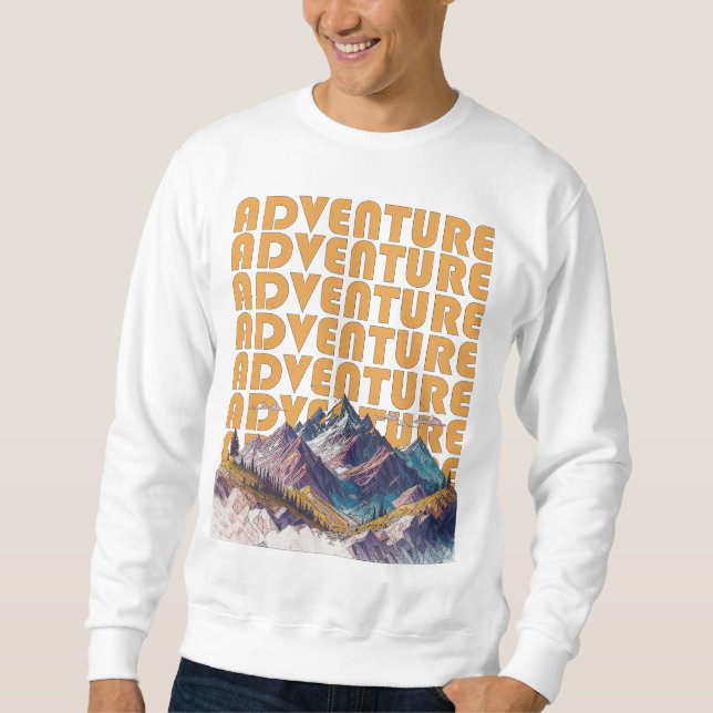 Sudadera Diseño de montaña de aventura. (Anverso)