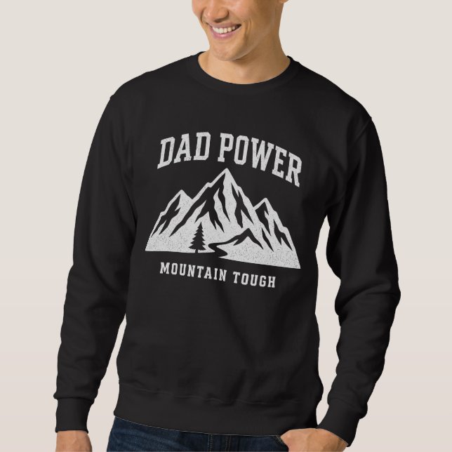 Sudadera Diseño de montaña de poder de papá (Anverso)