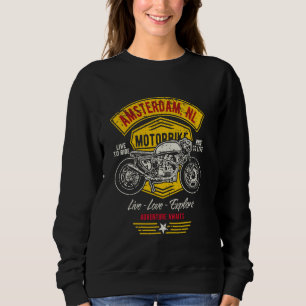 Sudadera Diseño de motocicleta retro de Amsterdam Holanda