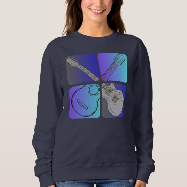 Sudadera Diseño de música Guay estilo guitarra (Anverso)