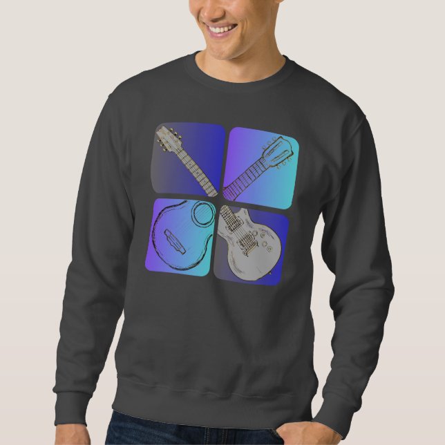 Sudadera Diseño de música Guay estilo guitarra (Anverso)