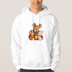 Sudadera Diseño de Navidad Lámpara Zorro Conejo Reno