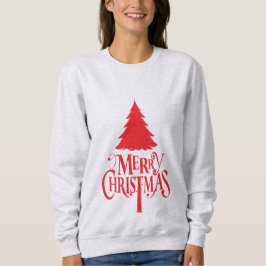 Sudadera Diseño de navidades con árbol rojo