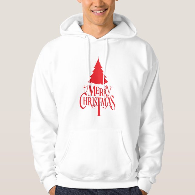 Sudadera Diseño de navidades con árbol rojo (Anverso)