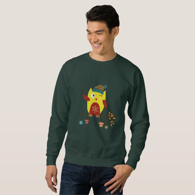 Sudadera Diseño de Navidades de lechuza de invierno (Anverso completo)