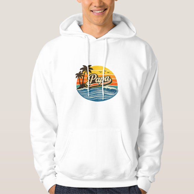 Sudadera Diseño de nombre de Papa Retro Sunset (Anverso)