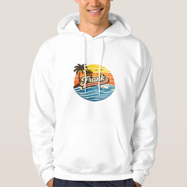 Sudadera Diseño de nombre Frank Atardecer Retro (Anverso)