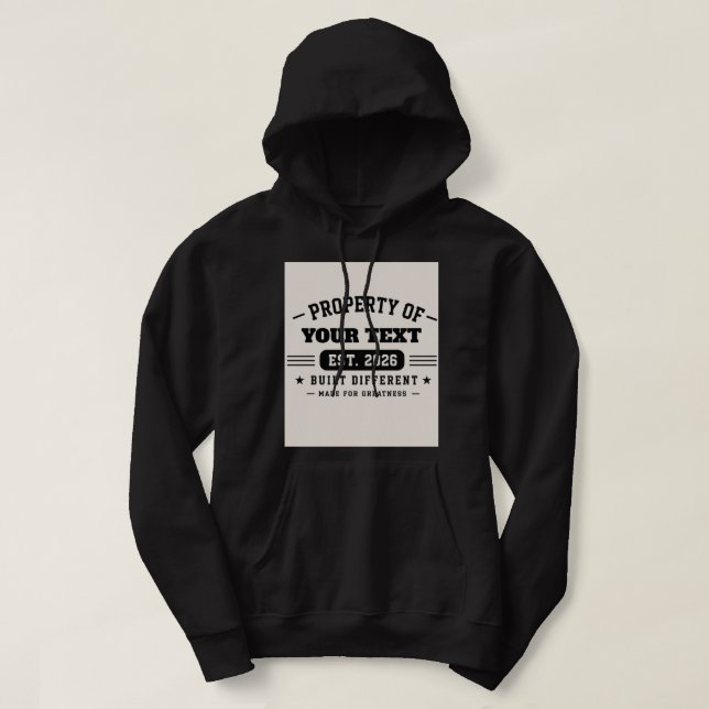 Sudadera Diseño de nombre personalizado – Moderno minimalis (Diseño del anverso)