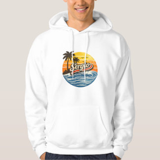 Sudadera Diseño de nombre Sergio Retro Sunset