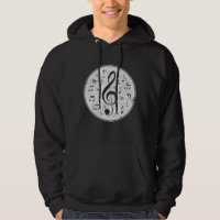 Diseño de notas musicales de Vintage Treble Clef